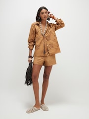 River Island Brown Poplin Cutwork Shirt - Image 4 of 4