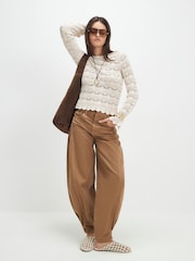 River Island Cream Crochet Boat Neck Jumper - Image 4 of 4