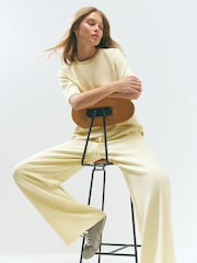 River Island Yellow Premium Wide Leg Joggers - Image 2 of 3