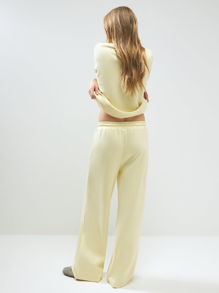 River Island Yellow Premium Wide Leg Joggers - Image 3 of 3