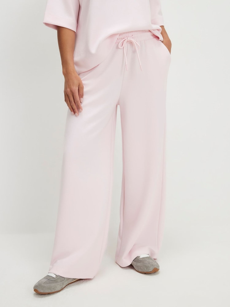 River Island Pink Petite Premium Wide Leg Joggers - Image 1 of 4