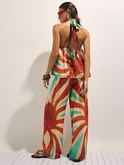 River Island Brown Swirl Print Trousers - Image 2 of 4