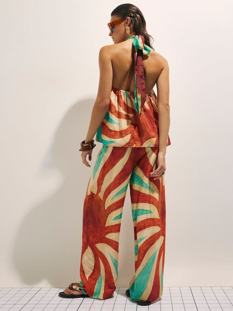 River Island Brown Swirl Print Trousers - Image 2 of 4
