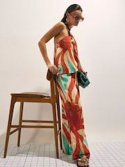 River Island Brown Swirl Print Trousers - Image 3 of 4