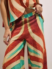 River Island Brown Swirl Print Trousers - Image 4 of 4