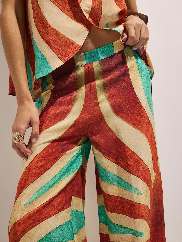 River Island Brown Swirl Print Trousers - Image 4 of 4
