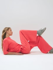 River Island Red Premium Wide Leg Joggers - Image 3 of 4