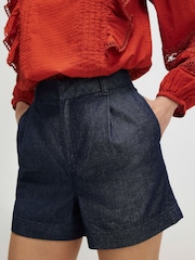 River Island Blue Tailored Longline Denim Shorts - Image 4 of 4
