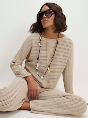 River Island Natural Tape Yarn Knitted Jumper - Image 2 of 4