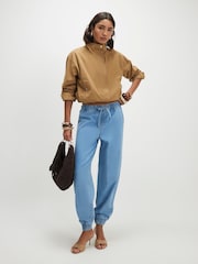 River Island Blue Cuffed Denim Jogger - Image 1 of 4