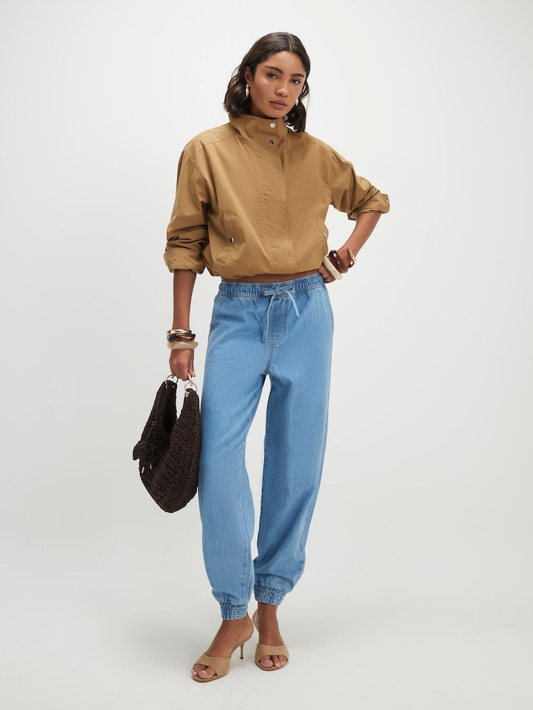 River Island Blue Cuffed Denim Jogger - Image 1 of 4