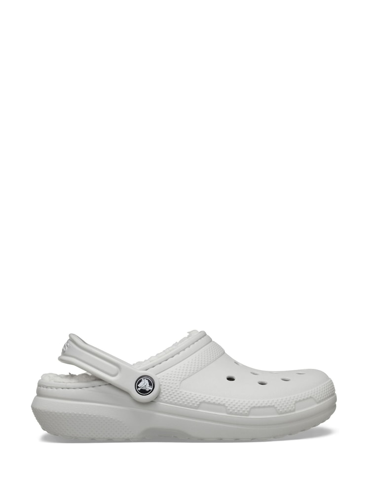 Crocs Grey Adult Classic Fleece Lined Clogs - Image 1 of 6