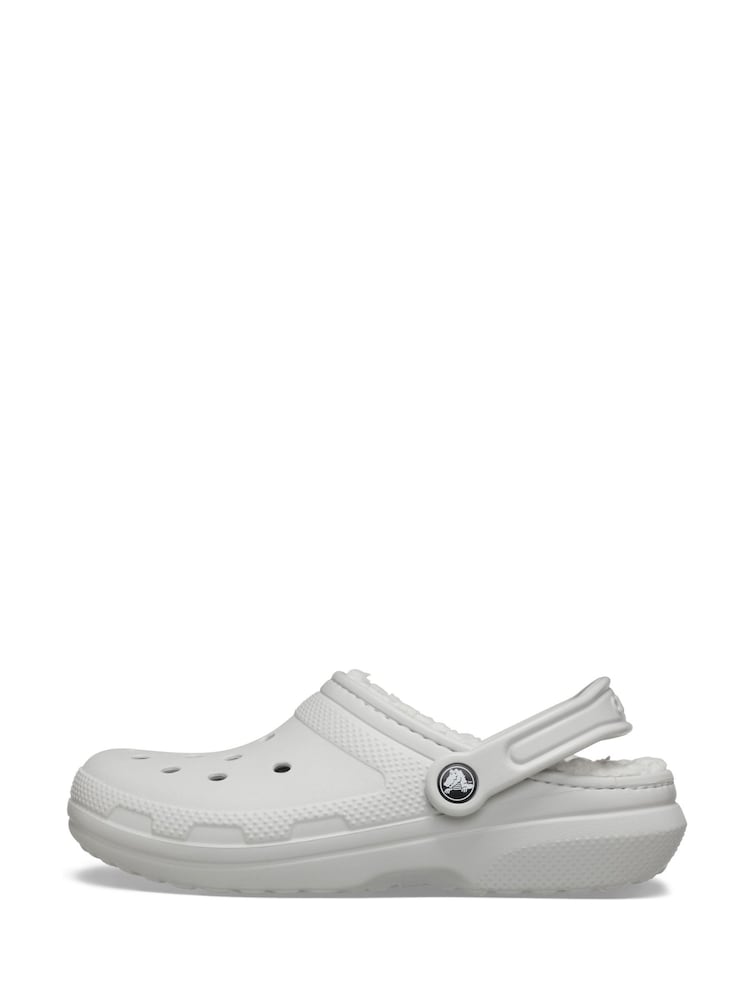 Crocs Grey Adult Classic Fleece Lined Clogs - Image 2 of 6