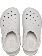 Crocs Grey Adult Classic Fleece Lined Clogs - Image 6 of 6