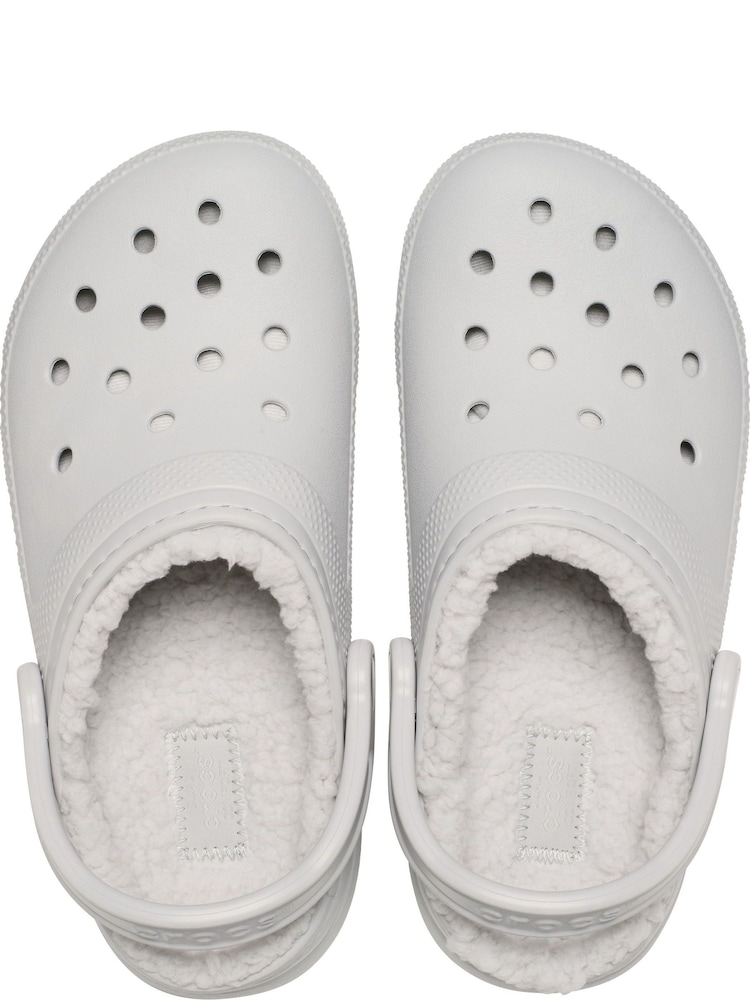 Crocs Grey Adult Classic Fleece Lined Clogs - Image 6 of 6