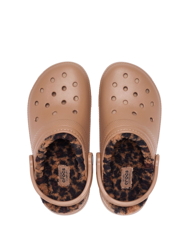 Crocs Brown Classic Fleece Lined Animal Clogs - Image 2 of 6