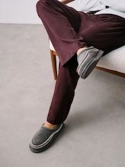 Grey Signature Tape Suede Slippers - Image 2 of 6