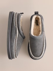 Grey Signature Tape Suede Slippers - Image 3 of 6