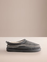 Grey Signature Tape Suede Slippers - Image 4 of 6