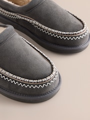 Grey Signature Tape Suede Slippers - Image 5 of 6