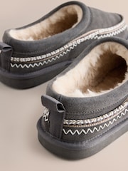 Grey Signature Tape Suede Slippers - Image 6 of 6