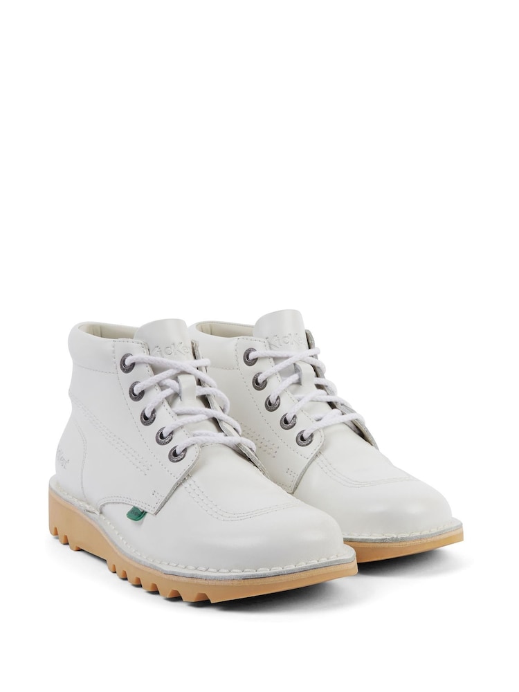 Kickers White Adult Hi Leather Boots - Image 1 of 6 Kickers White Adult Hi Leather Boots - Image 1 of 6