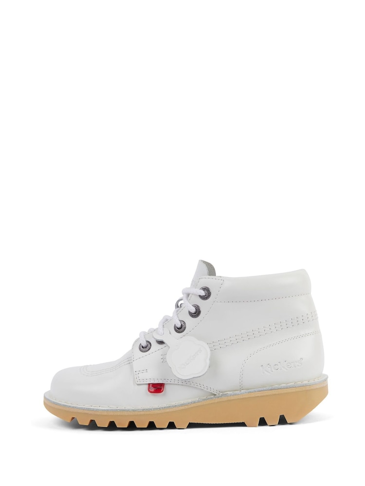 Kickers White Adult Hi Leather Boots - Image 2 of 6 Kickers White Adult Hi Leather Boots - Image 2 of 6