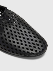 Whistles Black Lasercut Ballet Pumps - Image 4 of 4