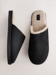 Black Microsuede Mule Slippers - Image 3 of 7