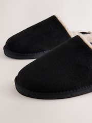 Black Microsuede Mule Slippers - Image 6 of 7