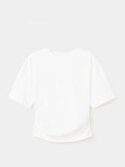 Mango White Cotton Blend Crew Neck T-Shirt - Image 5 of 7