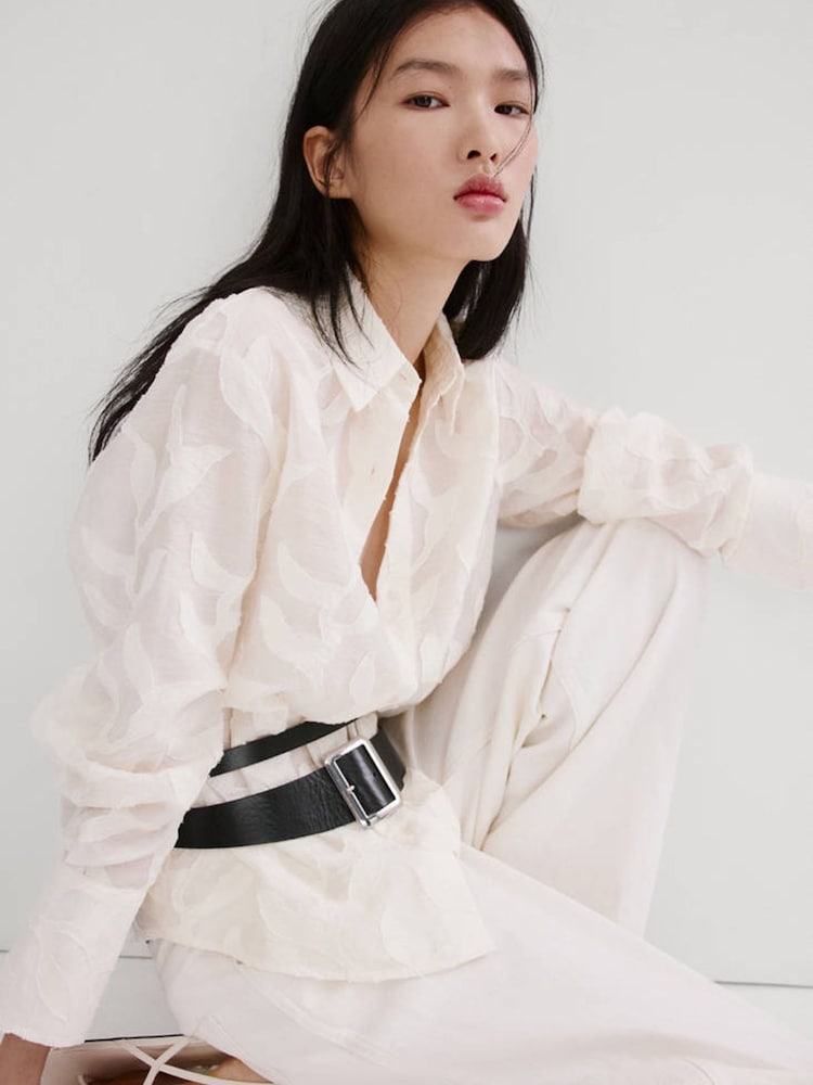 Mango White Lace Trim Sleeveless Blouse - Image 1 of 8