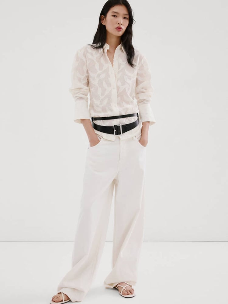 Mango White Lace Trim Sleeveless Blouse - Image 2 of 8