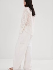 Mango White Lace Trim Sleeveless Blouse - Image 3 of 8