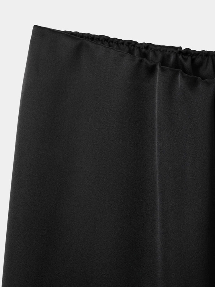 Mango Black Satin Wide Leg Trousers - Image 7 of 7