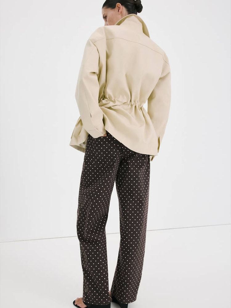 Mango Brown High Waisted Polka Dot Straight Jeans - Image 2 of 8