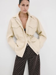 Mango Brown High Waisted Polka Dot Straight Jeans - Image 4 of 8