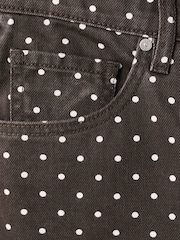 Mango Brown High Waisted Polka Dot Straight Jeans - Image 7 of 8