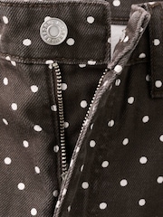 Mango Brown High Waisted Polka Dot Straight Jeans - Image 8 of 8