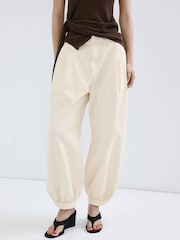 Mango Cream High Waisted Balloon Leg Jeans - Image 1 of 7