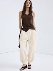 Mango Cream High Waisted Balloon Leg Jeans - Image 2 of 7