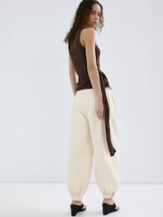 Mango Cream High Waisted Balloon Leg Jeans - Image 3 of 7