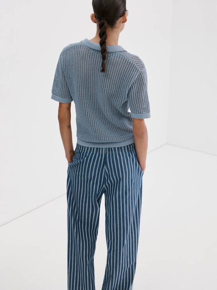 Mango Blue V-Neck Lightweight Knitted Jumper - Image 2 of 7