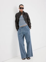 Mango Blue V-Neck Lightweight Knitted Jumper - Image 3 of 7