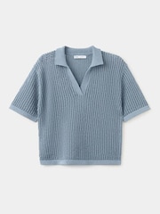 Mango Blue V-Neck Lightweight Knitted Jumper - Image 5 of 7