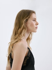 Mango Black Lace Trim Cami top - Image 5 of 8