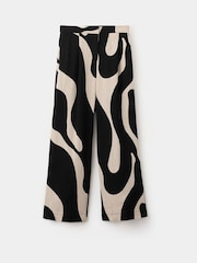 Mango Black Printed Wide Leg Trousers - Image 5 of 7