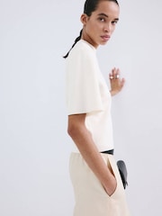 Mango White Crew Neck Textured Knitted T-Shirt - Image 2 of 7