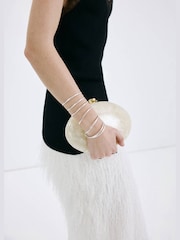 Mango White Pearl Clutch Bag - Image 1 of 5