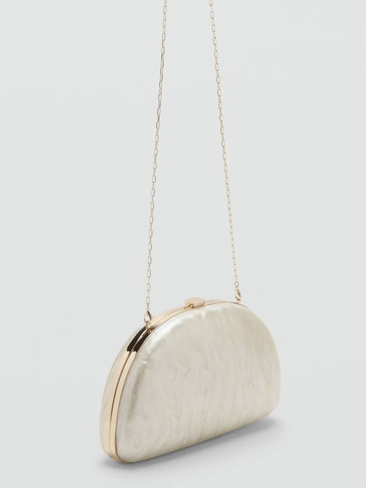 Mango White Pearl Clutch Bag - Image 2 of 5